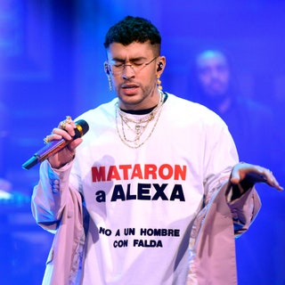 bad bunny performing onstage at The Tonight Show Starring Jimmy Fallon