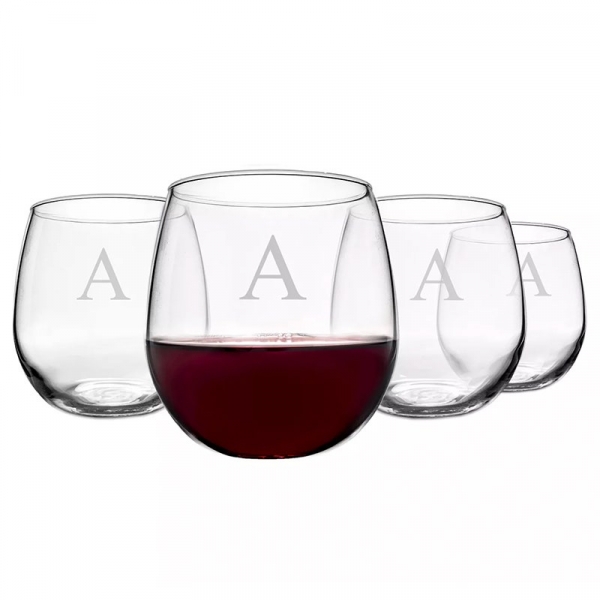 Cathy's Concepts Personalized Stemless Red Wine Glasses (Set of 4)